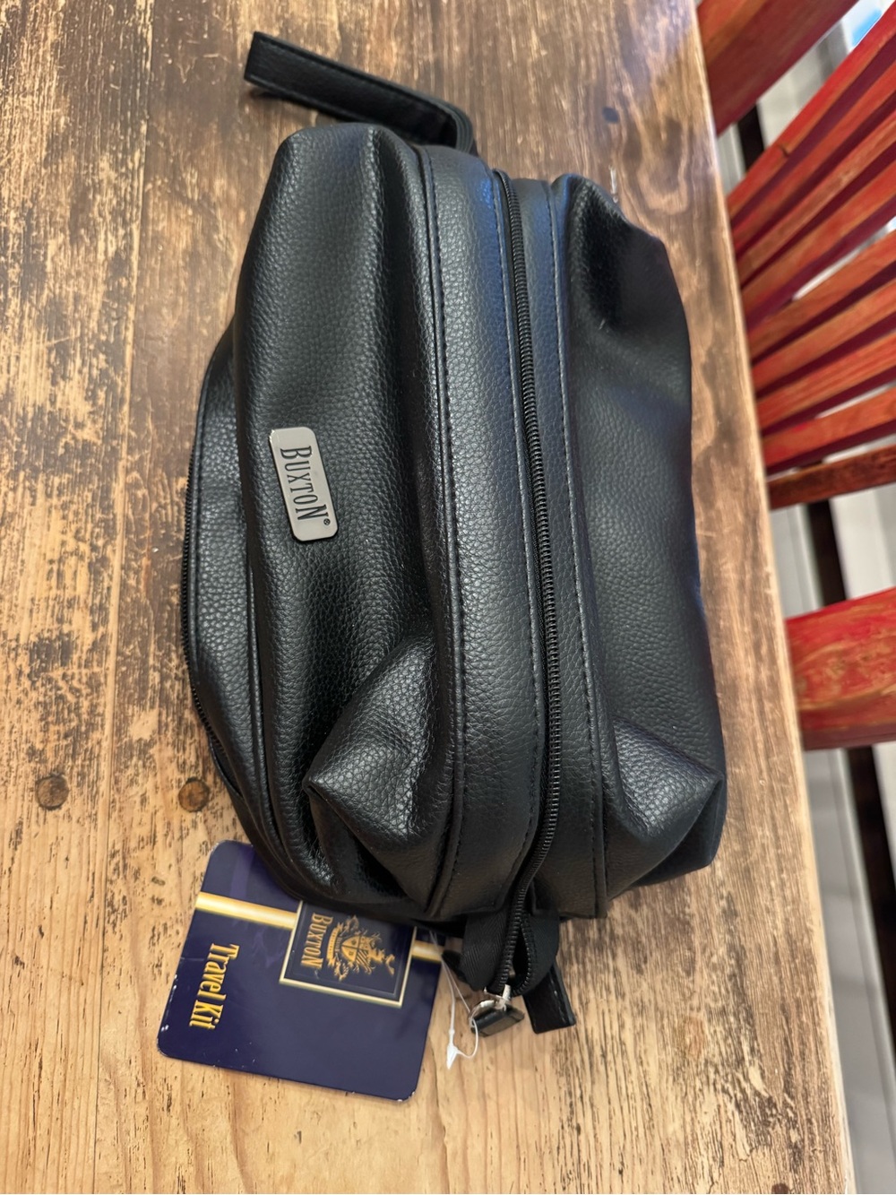 New with tags Buxton Men's Black Travel Kit Dopp Bag